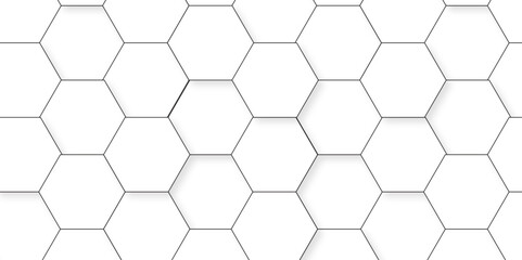 Abstract background with hexagonal grid white and gray hexagon polygonal pattern background vector. Minimal seamless bright white abstract honeycomb background.	
