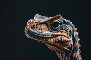 Portrait of a dinosaur velociraptor T Rex