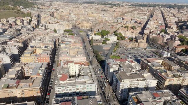 Aerial view on the houses and buildings of the Prati district in the historic center of Rome, Italy.
