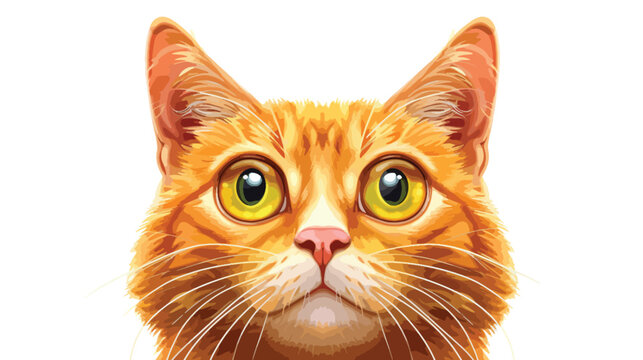 Ginger cat character with Google eyes. isolated 