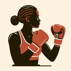 flat illustration of sportive character wearing gloves boxing. boxing athlete person