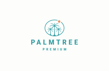 Palm tree logo icon design template flat vector