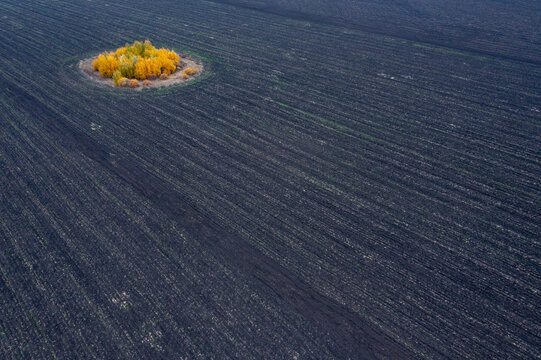 Aerial view of Lipetsk countryside, Yarlukovsky, Tula Oblast, Russia.
