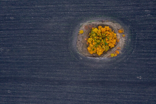Aerial view of Lipetsk countryside, Yarlukovsky, Tula Oblast, Russia.