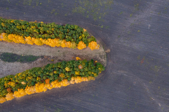 Aerial view of Lipetsk countryside, Yarlukovsky, Tula Oblast, Russia.