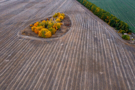 Aerial view of Lipetsk countryside, Yarlukovsky, Tula Oblast, Russia.