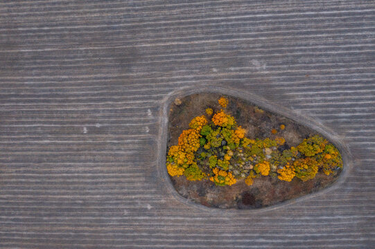 Aerial view of Lipetsk countryside, Yarlukovsky, Tula Oblast, Russia.