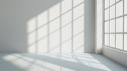 Enhanced by Morning Sunlight: Minimalist White Wall for Elegant Product Presentations