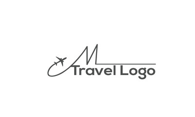Letter M Travel Logo Template Design Vector, Emblem, Design Concept, Creative Symbol, Icon