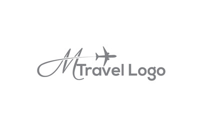 Letter M Travel Logo Template Design Vector, Emblem, Design Concept, Creative Symbol, Icon