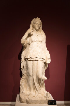 Greco Roman sculpture of Selene, as exhibited at the Archaeological Museum in Antalya, Turkey.