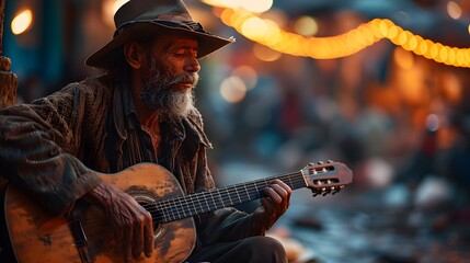 street musician passionately playing their instrument