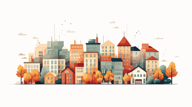 City building houses illustration vector
