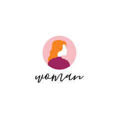 women in flat style vector logo design