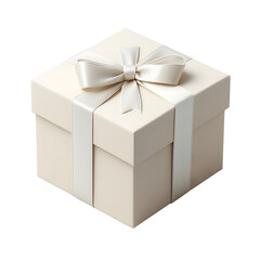 Luxury Square White Cardboard Gift Box with ribon transparent png