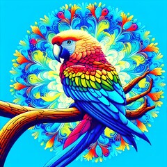 rainbow lorikeet parrot.  Generated AI.