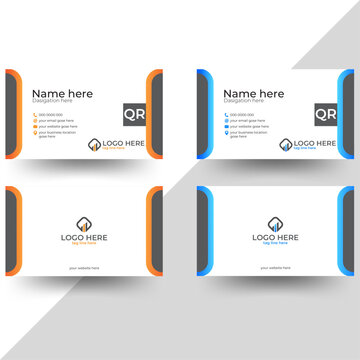 modern design template for infographics. abstract and corporate business card design. Two vernation business card concept.
