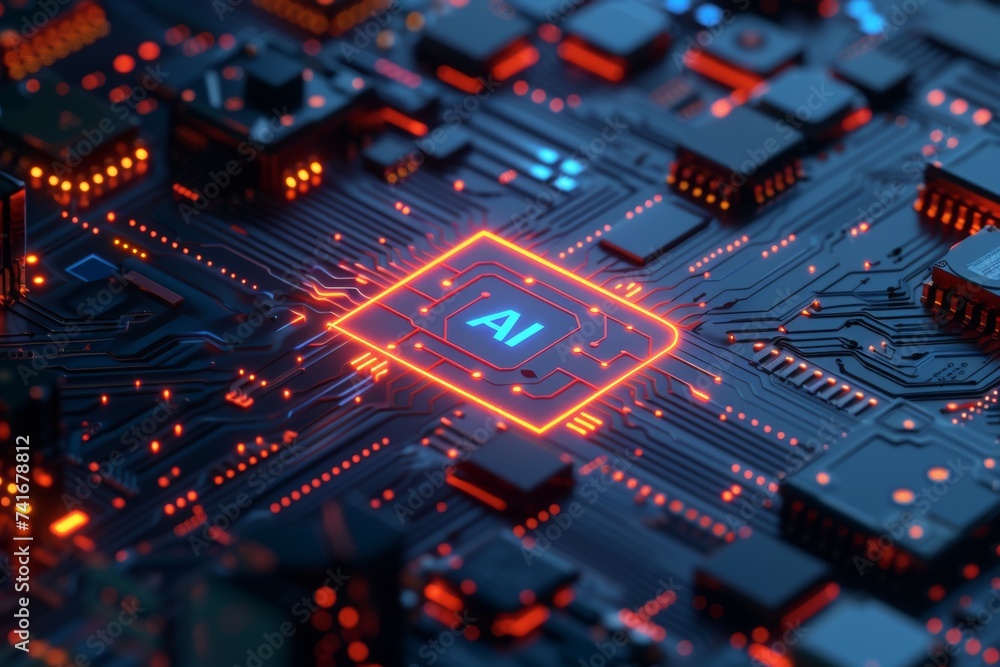 Poster ai brain chip artificial intelligence. artificial intelligence personal health records mind ai inves