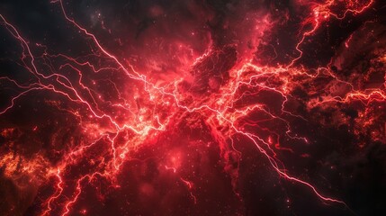 Cinematic Mood and Tone, Lightning, Red Lightning, Wide, Lens, Manipulation, Red Energy Theme, Front Shot, octane, high detailed, ultra detailed