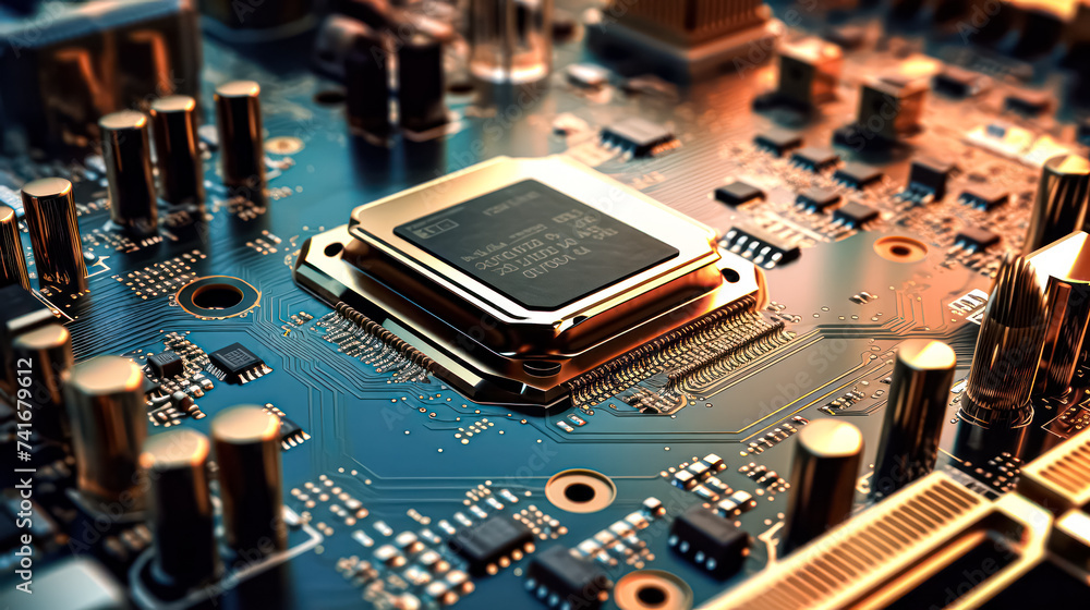 Poster close up view of a cpu chip