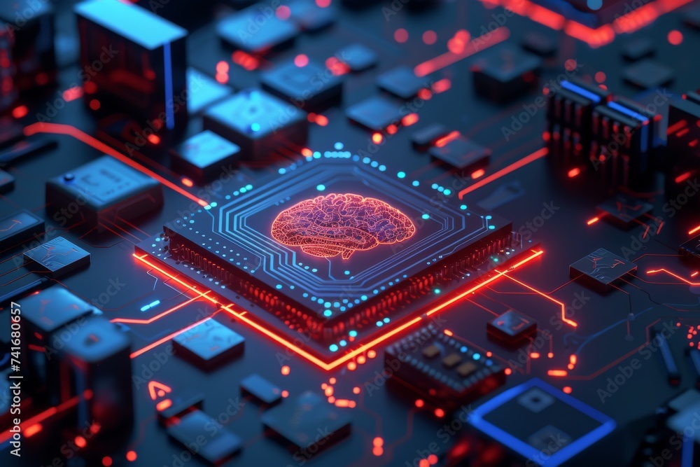 Poster ai brain chip knowledge management. artificial intelligence neurotechnology challenges mind cognitiv