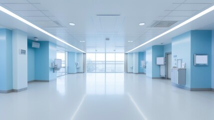 Naklejka na ściany i meble Hospital interior with big hallway room 