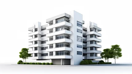Fotobehang Condo building isolated on white background ©  Mohammad Xte