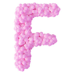 Ball letter F pink font 3d render