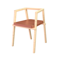 3D Wooden Chair Illustration