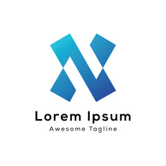 n letter creative logo