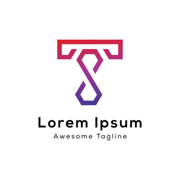 st or ts logo design icon