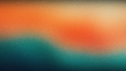 Rhythm and Flow Exuded: Grainy Gradient Wave of Orange and Teal Hues for Dance Festival Poster