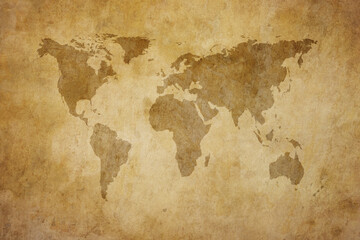 Old map of the world in grunge style. Perfect vintage background.. - 741684049