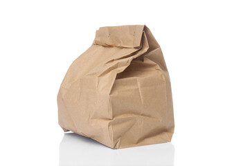 Obraz premium Brown craft packet close up on a white background