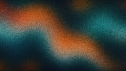 Music Event Essence: Vibrant Grainy Gradients of Orange, Teal, and White on Black Background