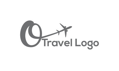 O letter travel company logo. Airline business identy travel logo design with emblem O. Fly travel vector logo template