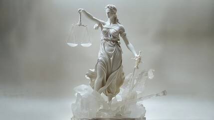 Divine Themis. Representation of Justice in Crystal Sculpture.