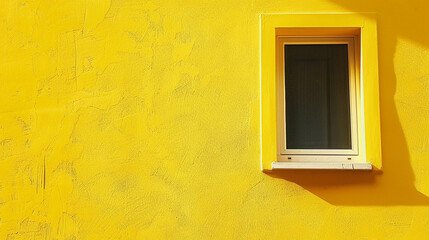 Bright vivid yellow wall, clean, one color