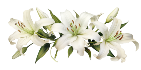 White lily on transparent background