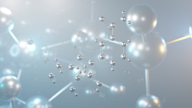 nicotinamide riboside molecular structure, 3d model molecule, vitamin b3, structural chemical formula view from a microscope