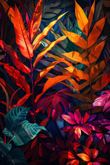 Tropical Fiesta Abstract Tropical Artwork in Joyful Colors