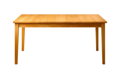 simple wooden rectangular table, isolated