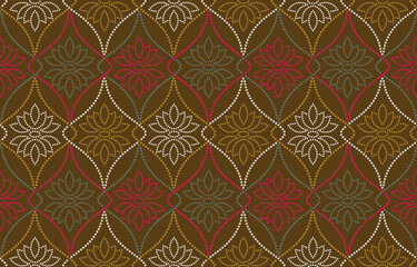Ethnic Pattern. Ethnic India Bhandhani seamless pattern for embroidery, textile decoration and tile design.