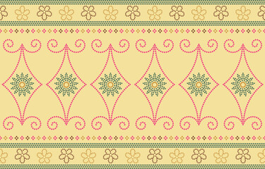 Ethnic Pattern. Ethnic India Bhandhani seamless pattern for embroidery, textile decoration and tile design.