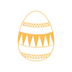 Easter egg line art illustration isolated on white. Vector illustration