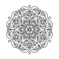 Vector outline mandala decorative and ornamental design for coloring page.vector mandala circles