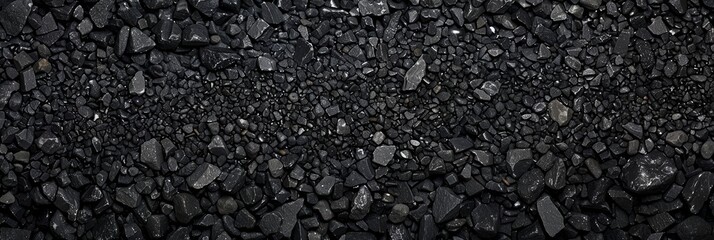 Piles of Black Rocks and Gravel. Generative AI