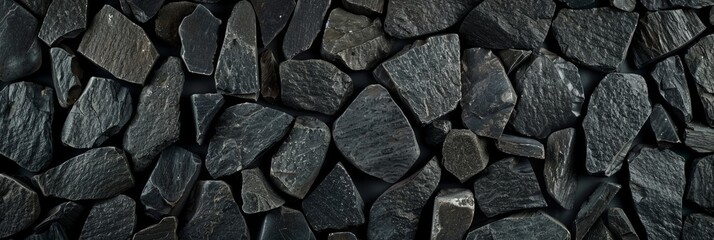 Close Up of a Black Rock Wall. Generative AI