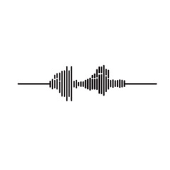 Black waves as equalizer isolated on black background. Vector Illustration