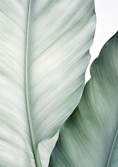 Tropical Brilliance Single Leaf on White in Bold Lines